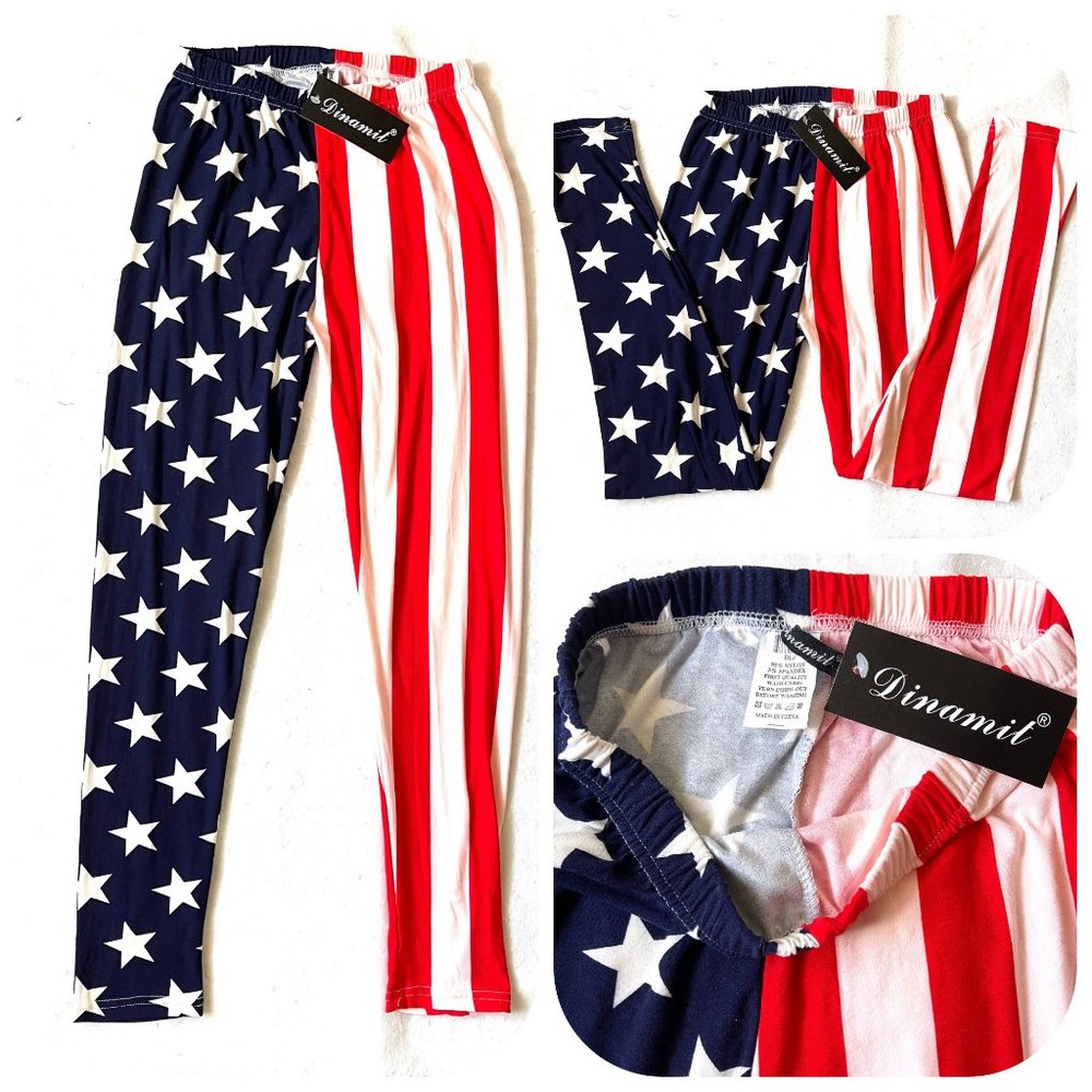 NWT Dinamit Stars and stripes leggings S